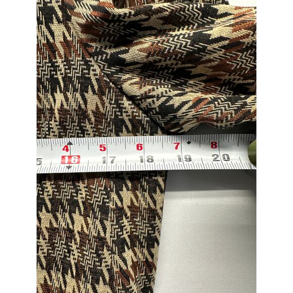 NWOT Tommy Hilfiger Women Brown Houndstooth Print Longline Blazer Jacket Coat 10 - Picture 6 of 15